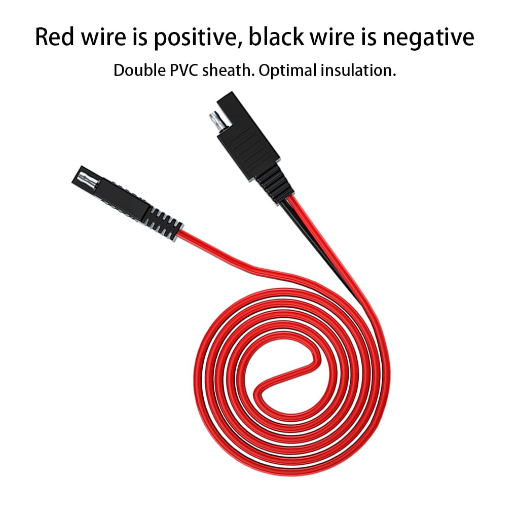 WMYCONGCONG Lot De 4 Connecteurs SAE Vers DC 5,5 Mm X 2,1 Mm Câble Mâle-Femelle Vers Câble Adaptateur SAE 14 AWG 30cm Pour Chargeur De Panneau Solaire Et Batterie Automobile