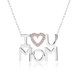 thumbnail image 1 of JeenMata Collar con Colgante de Corazón Abierto Adornado con Piedra Rosa Te Amo Mamá en Oro Blanco de 18 K sobre Plata - Piedra Natal de Octubre - Regalo para Mamá, 1 of 2