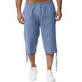 thumbnail image 2 of Riforla Mens Solid Color Casual Pants Japanese Sports Slim Pants Feet Blue XXXL, 2 of 6