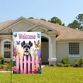 thumbnail image 2 of Amhnf Welcome Dog Garden Flag With Butterflies And Flowers For Home Outdoor Garden Yard Decor 12x18 inch, 2 of 5