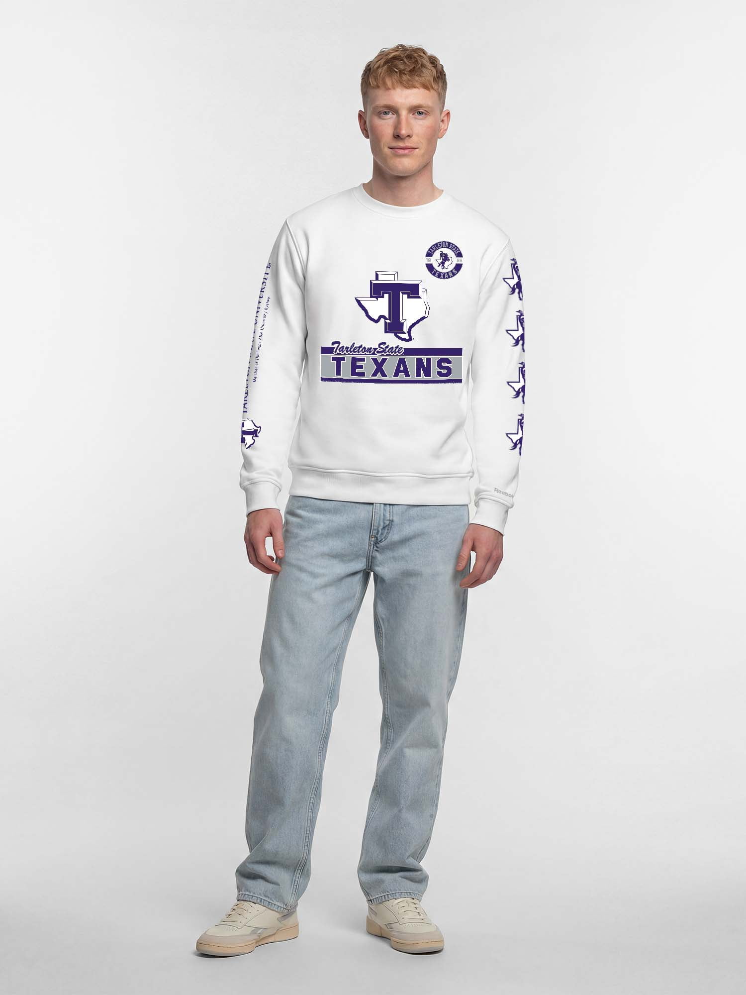 Tarleton State Texans Reebok Mens White Crew Sweatshirt