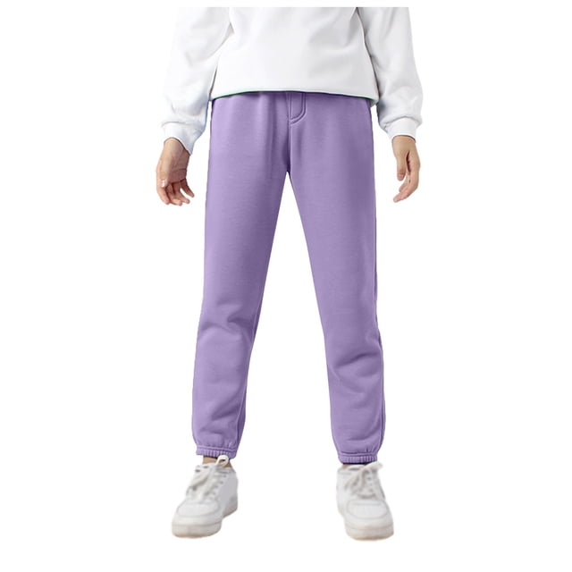 Ketyyh-chn99 Cargo Pantalon pour Garçons, Joggers Décontractés pour Enfants, Pantalons Longs Chauds à Carreaux Rouges pour Ados Garçons et Filles, Pyjamas pour Tenues d'Intérieur Assorties en Famille pour 7-8 Ans, Violet Pâle