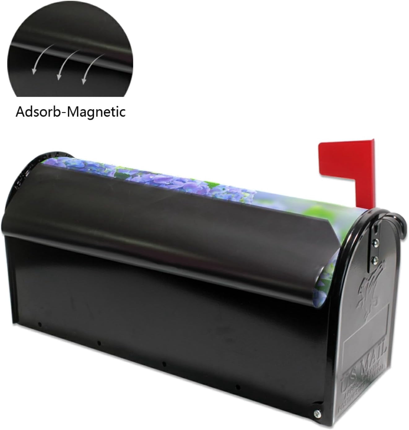 Blue Hydrangea Flowers Magnetic Mailbox Cover Spring MailWraps Garden Yard Home Decor for Outside Standard Size-18"x 20.8"\u2026