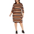 thumbnail image 1 of Vestido tubo a rayas Monteau para mujer multicolor 2X, 1 of 1
