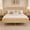 Natural, variant on Traditional Style King Bed Frame, Solid Wood Platform Bed with 9.8" Under-Bed Storage, Modern Platform Bed with Windsor Headboard, Easy Assembly, No Box Spring Needed, Natural