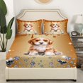 thumbnail image 3 of Dog Bed Sheets Set Brown Sequin Fluid Art Sheets Queen Size Bed Set,Crystal Diamond Sheet Set,Cute Animals Top Sheet Lovely Pet Kawaii Room Decor, 3 of 7