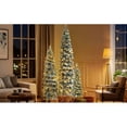 thumbnail image 6 of 8fT, 6fT, 4fT Pencil Christmas Trees,3-Set Pre-Lit Christmas Trees with 290 LED Lights,1370 PE Branch Tips, 11 Lighting Modes, Snow Flocking, Includes Stand, 6 of 8