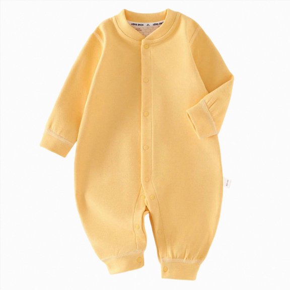 CAUYDY Preemie Girl Coming Home Outfits Baby Clothing Fall Winter Newborn Long Sleeve Sleepers Infant Girls Cute Romper Bodysuit 0 3 6 9 12 18 24 Months Sizes 9-11 Months,Yellow