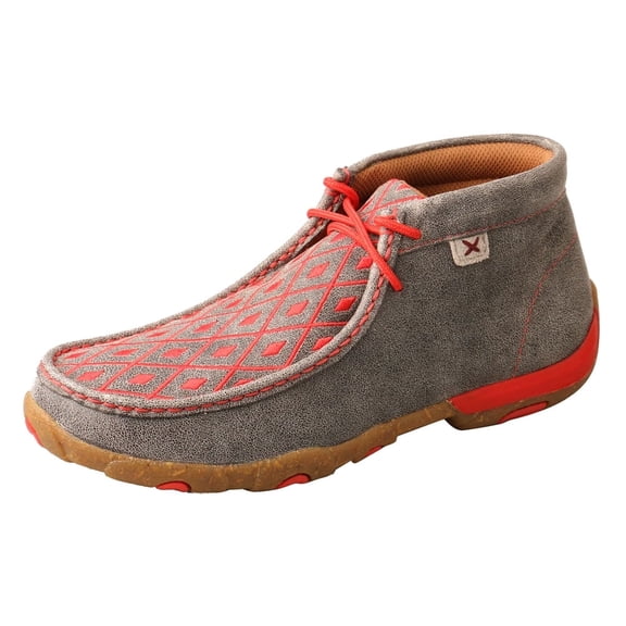Twisted X Boots Womens WDM0147 Twisted X Grenadine Chukka Driving Moc 6.5 M Red