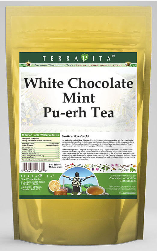 White Chocolate Mint Puerh Tea (25 Tea Bags, Zin 536232) Walmart