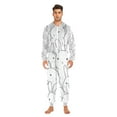 thumbnail image 2 of Cute Bunny Rabbits Adult Onesie Pajamas Slim Fit Christmas One Piece Suit Pjs for Women and Men Hooded Zipper, 2 of 7