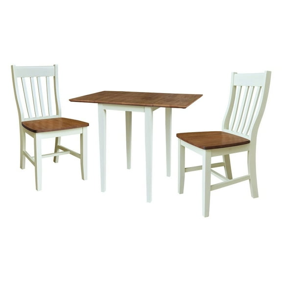 Small Dual Drop Leaf Table with Two Chairs - 3 Piece Set - Multi-Color
