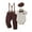 Khaki, variant on Baby Boy Clothes Outfit Suit Formal Romper Short Sleeve Shirts Suspender Pants Hat Bowtie 0-18M 4pcs