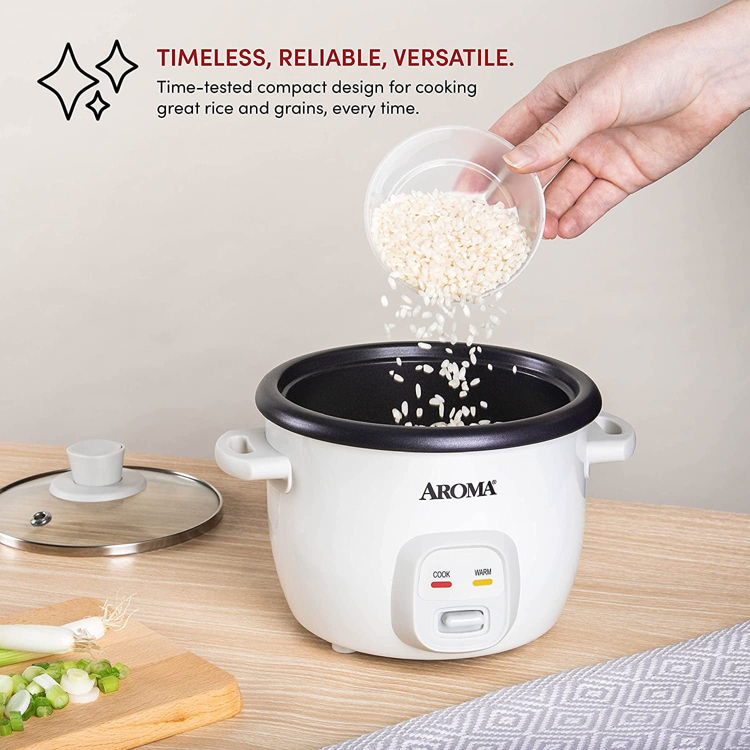 4-Cup Rice Cookers Bundle, Blue and White, One-Touch Cooking with Nonstick Pots