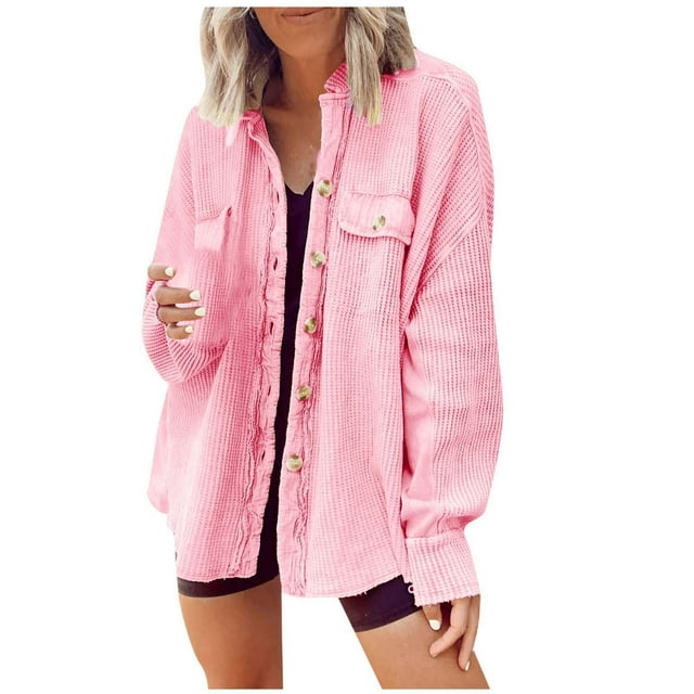 Puntoco Tops de cárdigan de manga larga recreativos con botones de color liso para mujer Puntoco Puntoco-4764