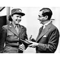 thumbnail image 2 of Irving Berlin Gives Autograph To Sybile Kinsey After His Arrival For Rehearsals Of 'This Is The Army' At The Palladium, 2 of 2