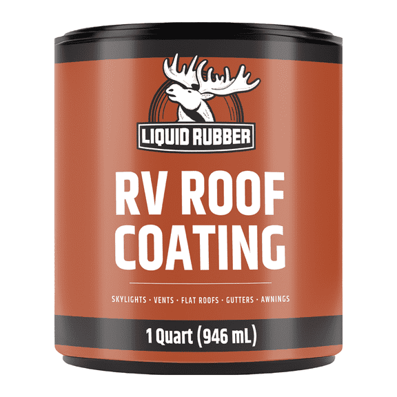 Liquid Rubber RV Roof Coating, Waterproof Elastomeric Roof Sealant for EPDM, TPO, Fiberglass & Aluminum RV Roofs, White, 1 Quart, 50 Sq ft Coverage