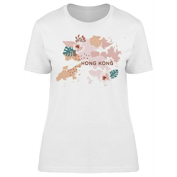 Colorful Hong Kong Map T-Shirt Women -Image by Shutterstock, Female Medium