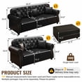 thumbnail image 7 of FFH Living Room Furniture Sets Faux Leather, 3 Seater with Ottoman and 2 Seater, Modern Seating Set, Black, 7 of 7