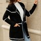 thumbnail image 2 of Abrigo suéter europeo y americano para mujer otoño e invierno traje de manga larga cuello cortavientos temperamento cárdigan de punto largo delgado, 2 of 3