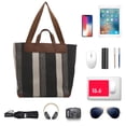 thumbnail image 3 of Bolsos Hobo Tipo Cubo Con Hombro A Rayas para Mujer Gran Capacidad (), 3 of 9