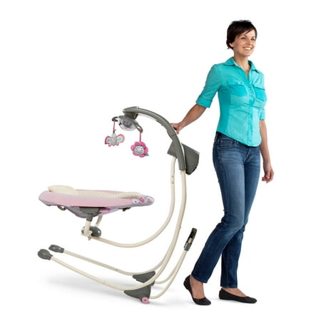 Ingenuity InLighten Cradling Plug-In Swing with LightBeams Mobile - Phoebe