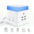 thumbnail image 2 of CyberPower Charge & Glow USB & AC Power Station 4 Outlet, 4 USB, 1 USB-C, 2 of 7