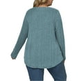 thumbnail image 3 of NISVIYA Plus Size Dressy Sweaters for Women Long Sleeve Fall Knit Zip Up V Neck Pullovers Blue, 3 of 6