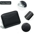 thumbnail image 5 of Genuine Leather Coin Purse,Small Women Wallets,Cute Zipper Ladies Wallet Mini Purse Pouch for Cash Key Card(Black), 5 of 6