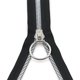 thumbnail image 1 of Cremalleras en espiral para coser, cremallera con deslizador de metal, 60 cm Negro Doble cola abierta Cremallera larga para ropa de bricolaje Equipaje, 1 of 5