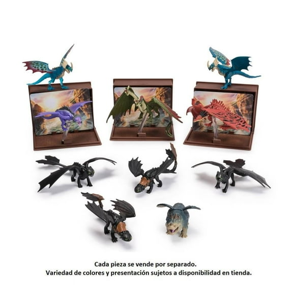 Mini Figuras Dragones Libro Colec Dragones Spinmaster Figura de Dragones con su libro coleccionable color café para exhibir