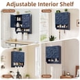 thumbnail image 6 of WIRRYTOR Retro Floral Embossed Bathroom Cabinet Wall Mounted, Kitchen Medicine Cabinet Storage Organizer with Open Shelf and Towel Bar, Blue, 6 of 10