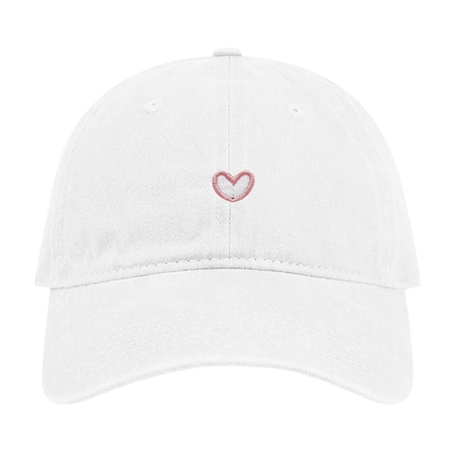 HNMKIU Heart Print Washed Distressed Sun Protection Unisex Baseball Hat Adjustable Visor for Casual Outdoor Activities and Daily Wear 03_White,One Size
