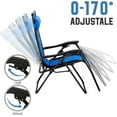 thumbnail image 4 of TOMSHOO Oversized Padded Zero Gravity Chair, Adjustable Patio Gravity Reclining Chair with Detachable Side Tray for Lawn Backyard Camping Blue, 4 of 8