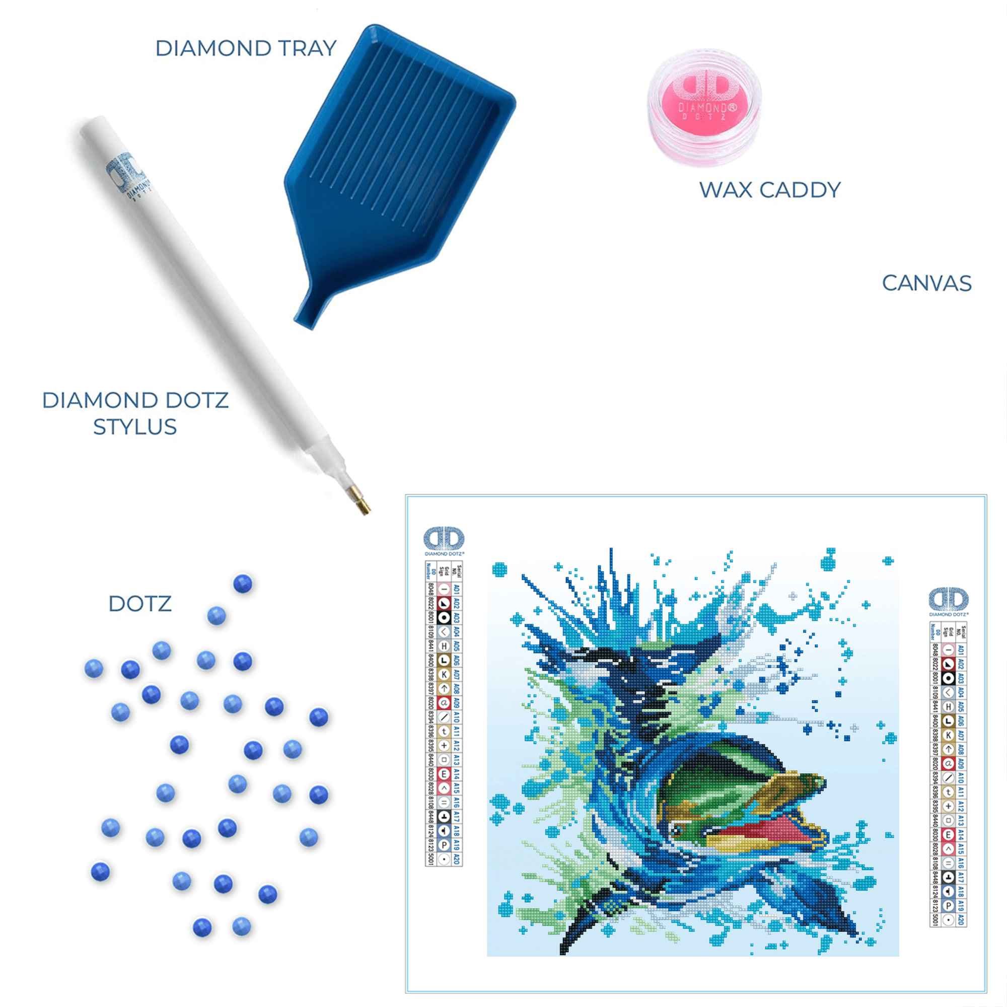 Diamond Dotz Flipper Dolphin Diamond Painting Kits for Adults - Diamond Art Kits a Relaxing Creative Craft Kit with Dotz Gems 15.7"x15.7