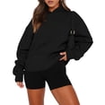 thumbnail image 2 of Delconic Women's Oversized Pink Hoodie Sweatshirt, Casual Long Sleeve Pullover with Pocket, Soft and Cozy for Everyday Wear Black XL, 2 of 8