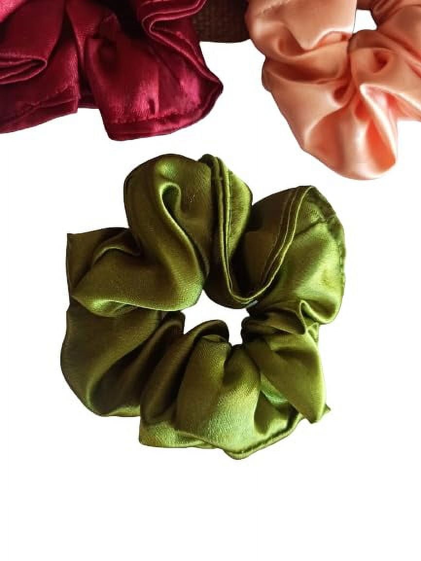 6 PCS SATIN HAIR BAND WOMEN / GIRLS FASHION RUBBER HAIR BAND