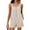 *Beige^, variant on Women's Spaghetti Strap Sleeveless Button Romper Short with Pocket ,Summer Casual Jumpsuit Beach Outfit Blue,Women's Plus XL