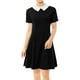 thumbnail image 1 of Dde San Patricio Casual PaMujer, Cuello Peter Pan, Mangas Cortas, Vestido De Punto Acampanado Por EnciDe RodilNegro S, 1 of 7