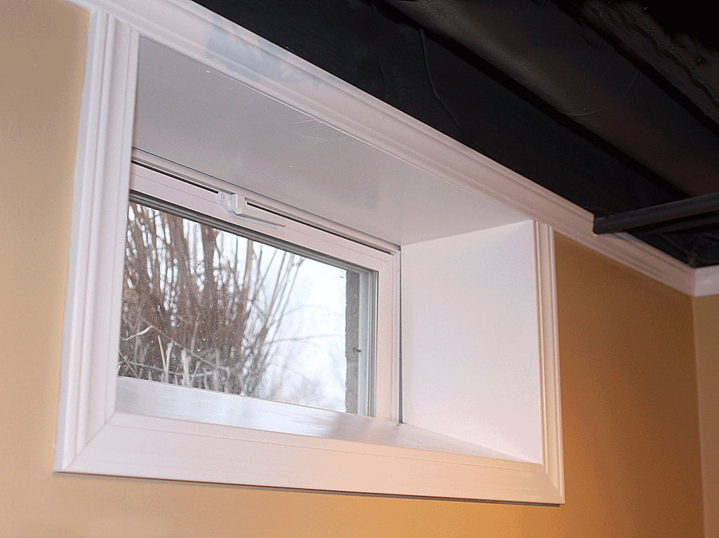 32 X 22 VINYL BASEMENT HOPPER WINDOW - INSULATED