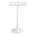 thumbnail image 2 of Valleta Bar Table White Bar Table, Modern Style, Faux Wood MDF square shape tabletop, Steel, Indoor Bar, 2 of 5