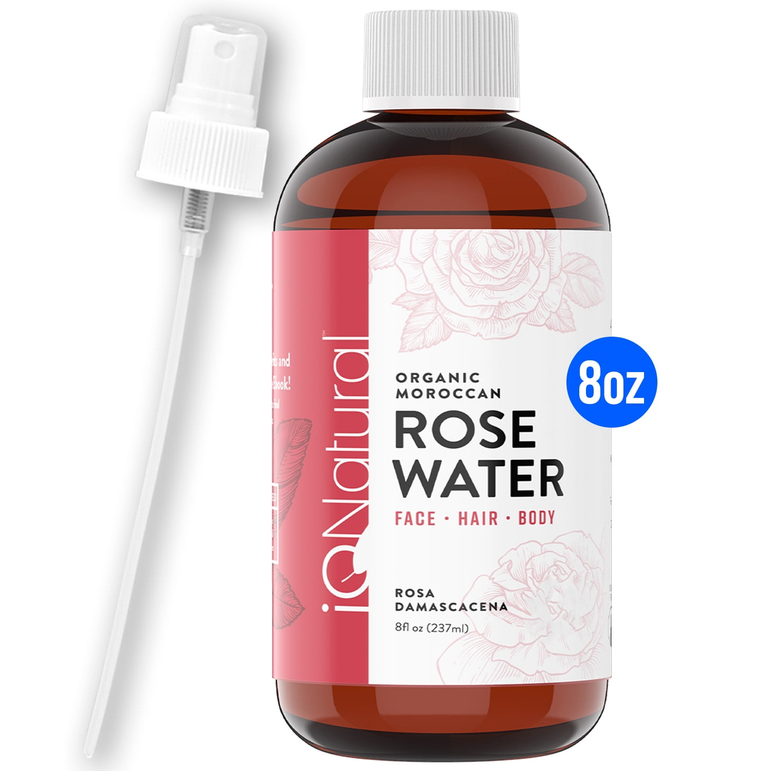 IQ Natural Organic Moroccan Rosewater Toner - 8oz 
