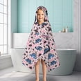 thumbnail image 6 of Pink Dinosaurs Plants Pattern Hooded Bath Towel，50"x30" for Ages 3 To 12 Kids, Quick Dry Lightweight Soft Microfiber Hood Beach Towel Cover Up for Kids, 6 of 7