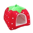 thumbnail image 1 of Strawberry Pet Dog Cat Bed House Kennel Doggy Puppy Basket Pad (M) Rojo Hugtrwg Para estrenar, 1 of 6