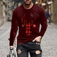 thumbnail image 2 of Visit the JURANMO Store Big and Tall Crew Neck T Shirts for Men Ugly Santa Graphic Long Sleeve Casual Tee Tops Lightweight Loose Fit Fall Tees Christmas Gifts Wine M, 2 of 6