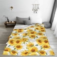thumbnail image 5 of Salouo Artistic Marble Pattern Sunflower Print Bed Blankets,Flannel Blanket Comfortable Air Conditioning Blanket Lightweight Blanket for Sofa Bed Travel & Couch -50"x40", 5 of 8