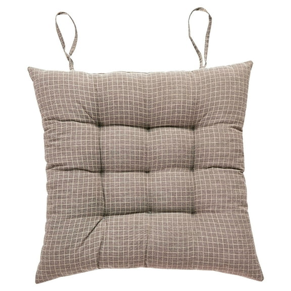 Fmbmuo Square Seat Cushion Ties 15x15 Inch Fade Resistant Seat Cushions, 1Pcs Minimalist 60%Cotton40%Linen (Brown)