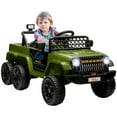 thumbnail image 1 of Qaba 12V 7A Kids Electric RC Car, Toddler Ride on Toys w/ 4WD/2WD Switch, Gift for Boys & Girls, Green, 1 of 10
