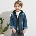 thumbnail image 2 of SGMVNU Toddler Boys Girls Jean Jacket Kids Denim Jacket Long Sleeve Button Top Coat Casual Outerwear, Y2K Jean Jackets for Spring Fall(Size 3-4 Years, nz1023_D-Black), 2 of 9