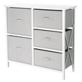 thumbnail image 2 of Armoire de Rangement d'Accent avec Cadre en Acier Robuste et 5 Bacs en Tissu, Table de Chevet Commode Unité d'Organisation, 2 of 7